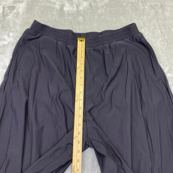 Halara Black Wide Leg Flowy Palazzo Pants Elastic Waist Lounge Travel Sz 31" - Picture 2 of 9